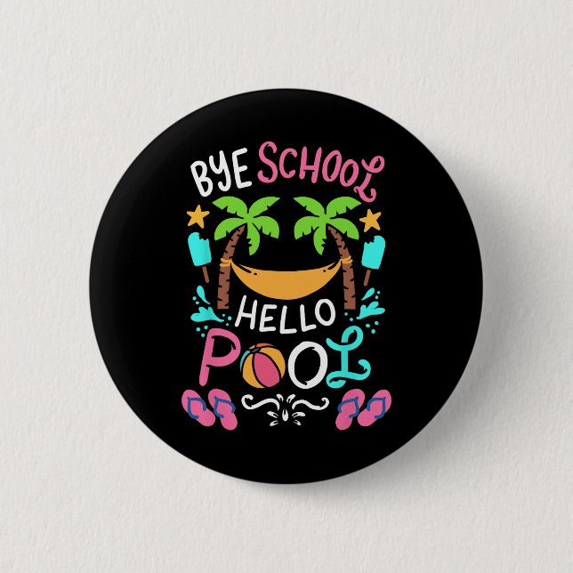 Macaron Rond 5 Cm Bye School Beach T Ball Tee Hammock (Devant)