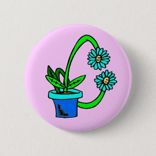 Macaron Rond 5 Cm C - Bouton Monogramme Fleurs