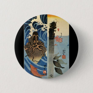 Macaron Rond 5 Cm C. de peinture japonais 1800's