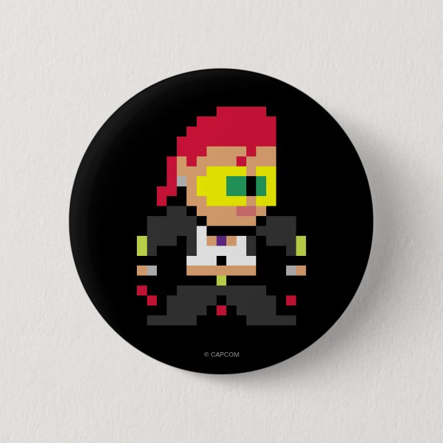 Macaron Rond 5 Cm c. Viper à 8 bits (Devant)