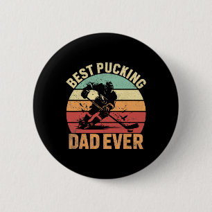 Macaron Rond 5 Cm Ça dit Meilleur père de hockey de tous les temps -