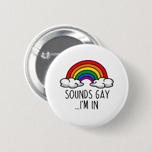 Macaron Rond 5 Cm ÇA SONE GAI JE SUIS - Mignon Arc-en-ciel