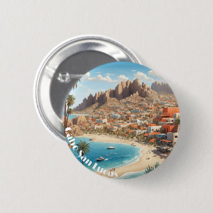 Macaron Rond 5 Cm Cabo San Lucas Mexique Beach Ocean Trip