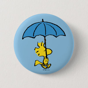 Macaron Rond 5 Cm cacahuètes Parapluie bleu Woodstock