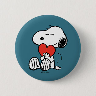 Macaron Rond 5 Cm cacahuètes   Saint Valentin   Snoopy Heart Hug