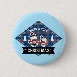 Macaron Rond 5 Cm cacahuètes   Snoopy & Charlie Brown Chaud & Cosy