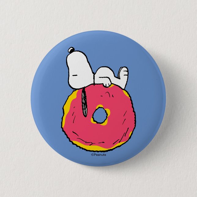 Macaron Rond 5 Cm cacahuètes | Snoopy Donut rose (Devant)