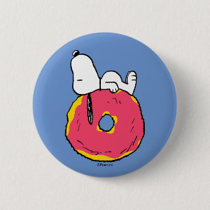Macaron Rond 5 Cm cacahuètes   Snoopy Donut rose