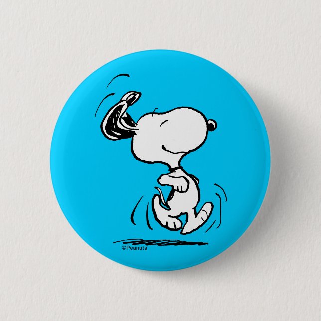 Macaron Rond 5 Cm cacahuètes | Snoopy Happy Dance (Devant)
