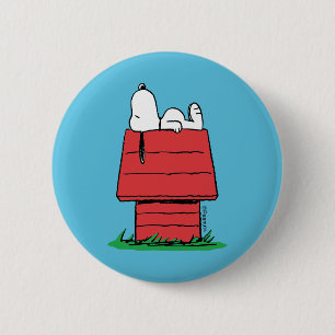 Macaron Rond 5 Cm cacahuètes   Snoopy Napping