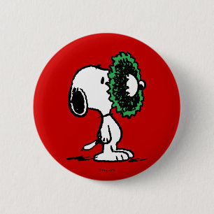 Macaron Rond 5 Cm cacahuètes   Snoopy pour les fêtes
