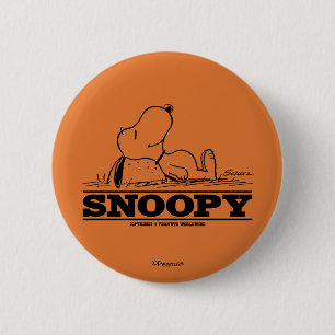 Macaron Rond 5 Cm cacahuètes   Snoopy Reest Break