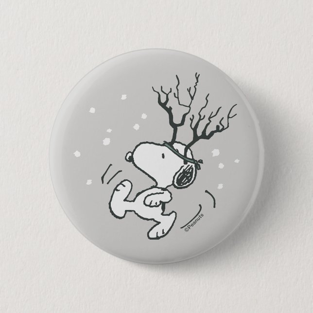 Macaron Rond 5 Cm cacahuètes | Snoopy Reindeer (Devant)
