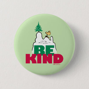 Macaron Rond 5 Cm cacahuètes   Snoopy & Woodstock Be Kind