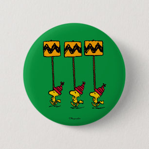 Macaron Rond 5 Cm cacahuètes   Woodstock & Friends Sign March
