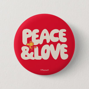 Macaron Rond 5 Cm cacahuètes   Woodstock Peace & Love