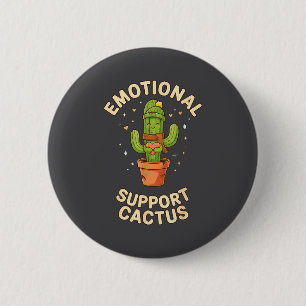 Macaron Rond 5 Cm Cactus de soutien émotionnel drôle Kawaii Plante g