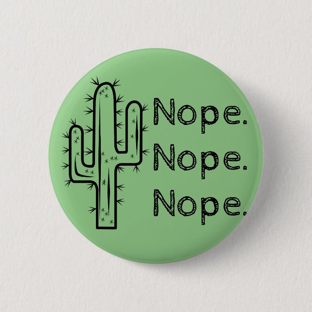 Macaron Rond 5 Cm Cactus drôle de Nope (Devant)