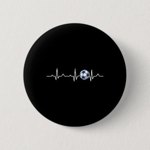 Macaron Rond 5 Cm Cadeau d'amant de soccer au rythme cardiaque