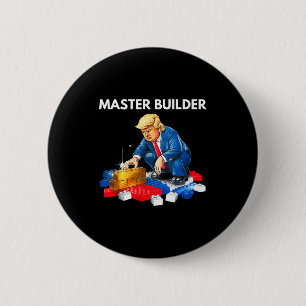 Macaron Rond 5 Cm Cadeau de blocs de construction Funny Trump Master