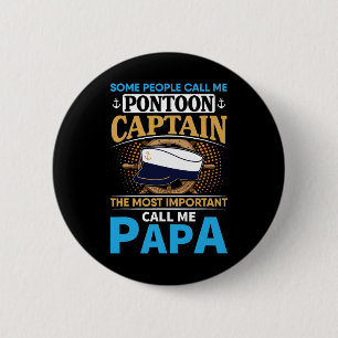 Macaron Rond 5 Cm Cadeau de capitaine de bateau ponton pour grand-pè