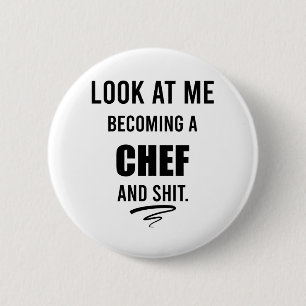 Macaron Rond 5 Cm Cadeau de cuisine drôle pour chemise de chef drôle