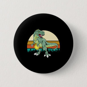 Macaron Rond 5 Cm Cadeau de golfeur de dinosaure Dino rétro T Rex Di