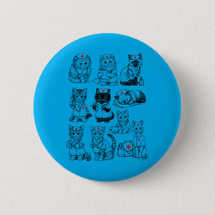 Macaron Rond 5 Cm Cadeau de jour de la nurse chats mignons