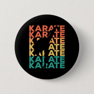Macaron Rond 5 Cm Cadeau De Karaté Vintage Rétro Pour Karateka