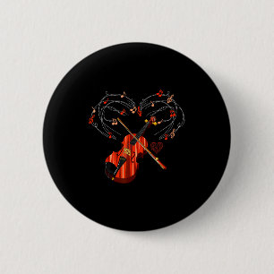 Macaron Rond 5 Cm Cadeau de la Saint-Valentin Violon Amour Cœur Viol