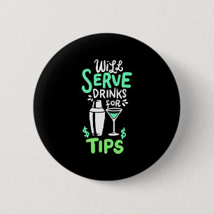 Macaron Rond 5 Cm Cadeau de Noël   Le barman servira des boissons po