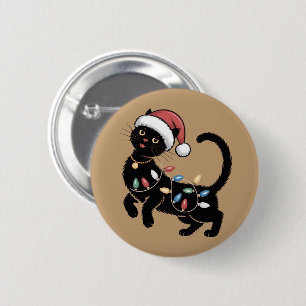 Macaron Rond 5 Cm Cadeau de Noël pour maman amateur de chat noir mig