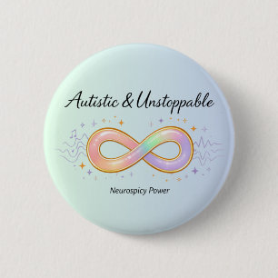 Macaron Rond 5 Cm Cadeau de symbole d'infini pastel autistique impar
