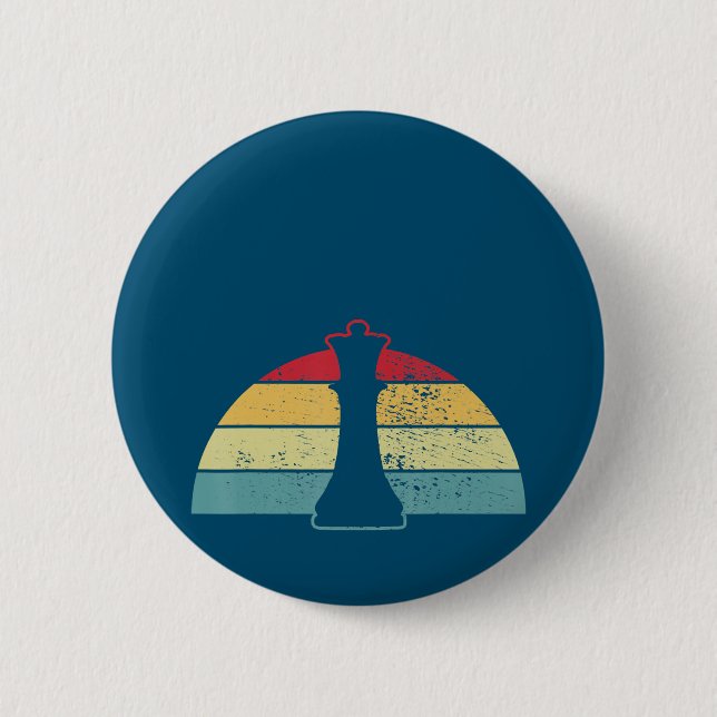 Macaron Rond 5 Cm Cadeau d'échecs | Jeu Vidéo D'Échecs Ou Conception (Devant)