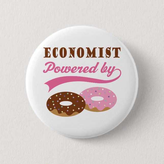 Macaron Rond 5 Cm Cadeau d'économiste (butées toriques) (Devant)