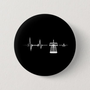 Macaron Rond 5 Cm Cadeau dessiné Golf à disque Battement de cœur Fri