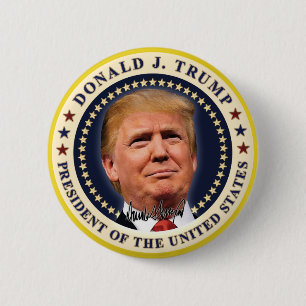 Macaron Rond 5 Cm Cadeau étoiles d'or pour l'investiture de Donald T
