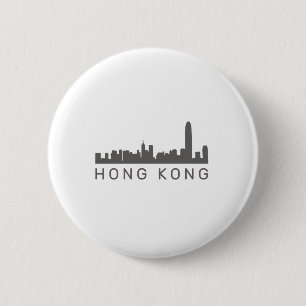 Macaron Rond 5 Cm Cadeau HK Skyline Hong Kong