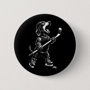 Macaron Rond 5 Cm Cadeau Hockey sur Glace Citation Rétro Patin Tir S