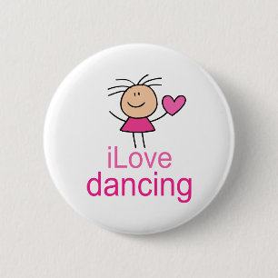 Macaron Rond 5 Cm Cadeau mignon de T-shirt de danse d'amour d'I