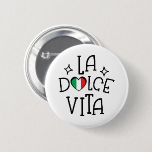 Macaron Rond 5 Cm Cadeau pour amateur d'Italie La Dolce Vita Cœur Dr