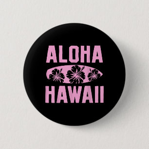 Macaron Rond 5 Cm Cadeau tropical d'été hawaïen Aloha Hawaï