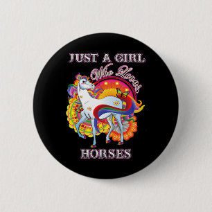 Macaron Rond 5 Cm Cadeaux Cheval Pour Femmes Juste Une Fille Qui Aim