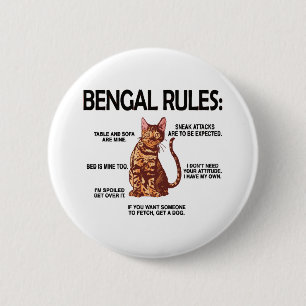Macaron Rond 5 Cm Cadeaux d'amateur de chat Bengal Propriétaire de c