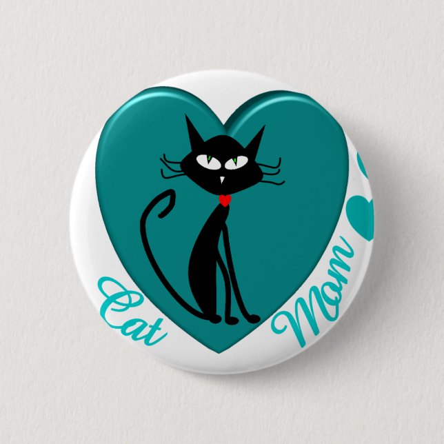 Macaron Rond 5 Cm Cadeaux d'amoureux des chats (Devant)