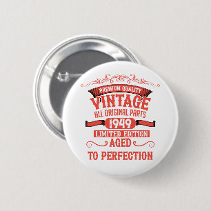 Macaron Rond 5 Cm Cadeaux d'anniversaire personnalisés vintage de 75