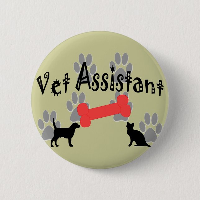 Macaron Rond 5 Cm Cadeaux d'assistant de vétérinaire (Devant)