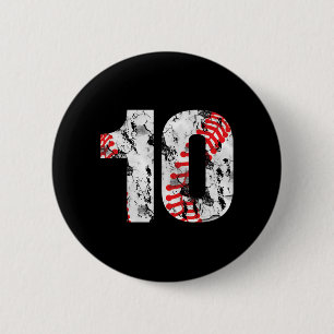 Macaron Rond 5 Cm Cadeaux de 10 ans Numéro 10 Baseball 10e anniversa