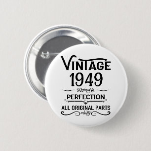 Macaron Rond 5 Cm Cadeaux de 75e anniversaire vintages personnalisés