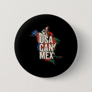 Macaron Rond 5 Cm Cadeaux de fan de football Usa Can Mex Amérique du